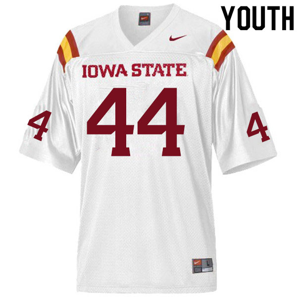 Youth #44 Gage Gunnerson Iowa State Cyclones College Football Jerseys Sale-White - Click Image to Close